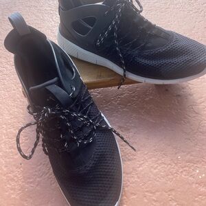 Nike Black Knit Athletic Sneakers with White Sole